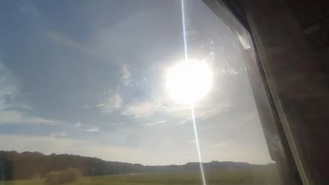 White ray of sun, view from window, nature landscape background white ray o.. Stock Photos