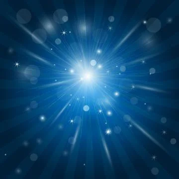 White rays, light glow effect - star burst with sparkles Stock Illustration
