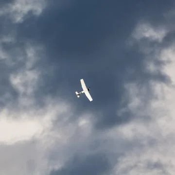 White rc plane and dramatic sky Stock Photos