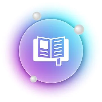 White Reading book icon isolated on white background. Blue and purple gradi.. Stock Illustration