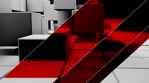 White realistic 3d cubes jumping while camera follows them Video stock 62505045