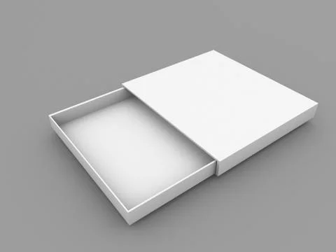 White realistic box on a gray background. Stock Illustration