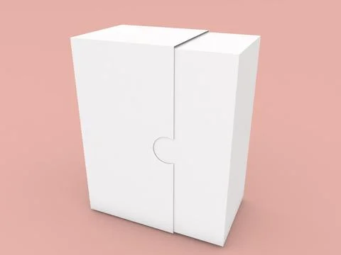White realistic box on a orange background. Stock Illustration