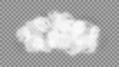 White Realistic Cloud Isolated On Transparent Background Stockillustratie
