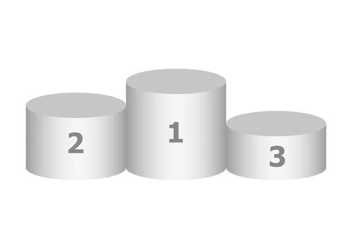 White realistic cylindrical podium vector background.Round empty podium, 3d t Stock Illustration