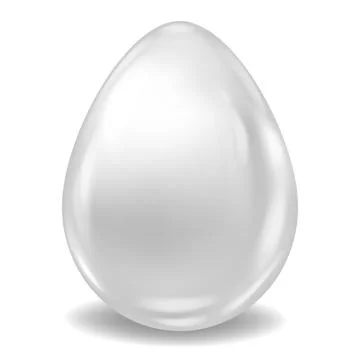 White Realistic Easter Egg Colored Glossy. Vector illustration Illustrazione stock