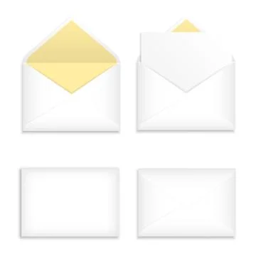 White realistic envelope mock up set Stock Illustration