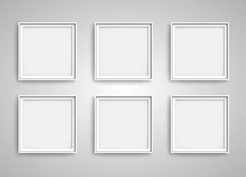 White realistic frames, vector illustration Stock Illustration