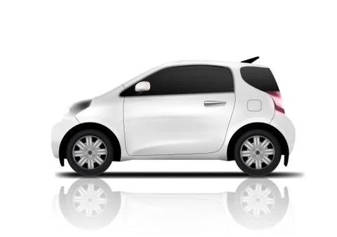 White Realistic Midget Mini Car Stock Illustration