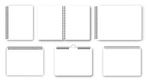 White realistic notepad template with spring binding. Clean memo pad design Stock Illustration