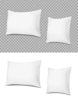 White realistic pillows, vector cushions mockup 스톡 일러스트