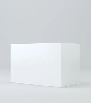 White realistic rectangle box package mockup with shadow for your design. Blank Stock Illustration