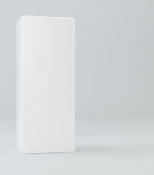 White realistic rectangle box package mockup with shadow for your design. Blank Stock Illustration