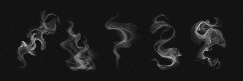White realistic smoke elements Stock Illustration