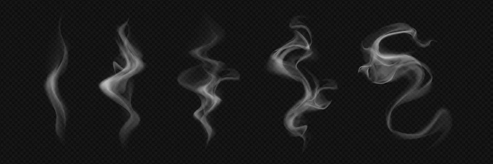 White realistic smoke elements Stock Illustration