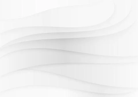 White realistic soft paper waves texture background. Stock Illustration