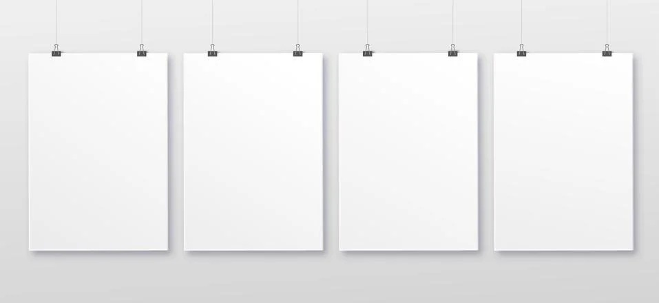 White realistic square empty picture frame on transparent background. mockup Stock Illustration
