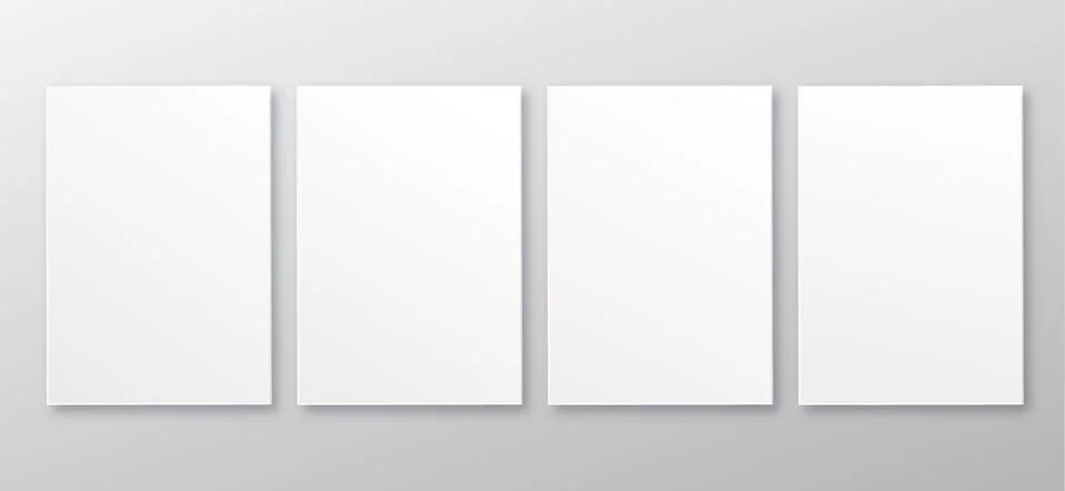White realistic square empty picture frame on transparent background. mockup Stock Illustration