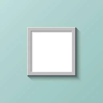 White realistic square frame on wall Stock Illustration