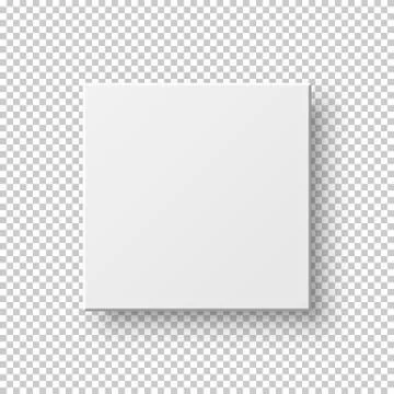White realistic square on transparent backdrop Stock Illustration