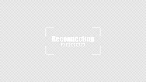 White reconnecting message with square progress blocks and corner brackets Stock Footage 339253815