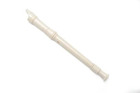 White recorder flute Stock Photos