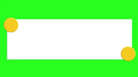 White Rectangle Banner Text Box with Yellow Circles on Green. Stock Footage 332728675