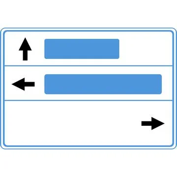 A white rectangle with black directional arrows. Road signs. Stock Illustration