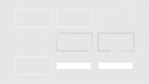 White rectangle frames and UI text boxes animation set on transparent Video stock 337033136