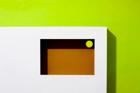 White rectangle on a green background Stock-Fotos