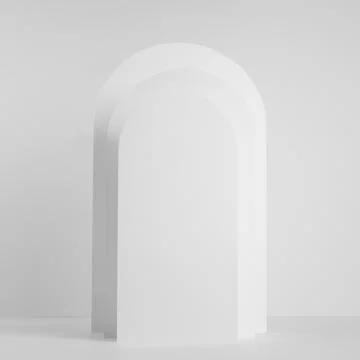 White rectangle rounded arches in sunlight with shadows as podium on abstract Stock Photos