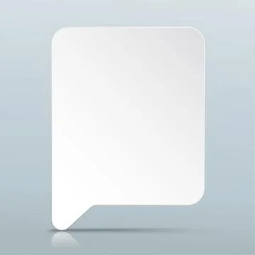 White Rectangle Speech Bubble Gray Mirror Stock Illustration