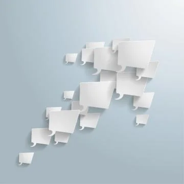 White rectangle speech bubbles arrow Stock Illustration