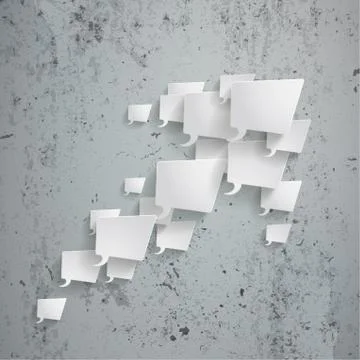 White Rectangle Speech Bubbles Arrow Concrete Stock Illustration