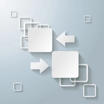 White rectangle squares 2 options arrows Stock Illustration