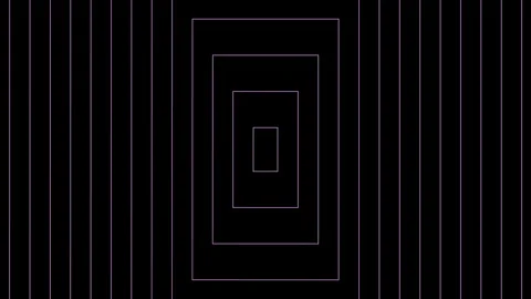 White Rectangle Tunnel Optical Illusion on Black Background Stock Footage 336626121