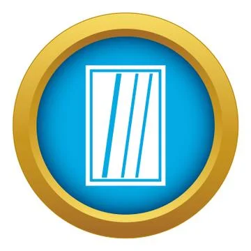 White rectangle window icon blue vector isolated Illustrazione stock