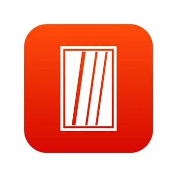 White rectangle window icon digital red Illustrazione stock