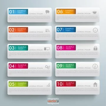 White rectangles colored holes 10 options 스톡 일러스트