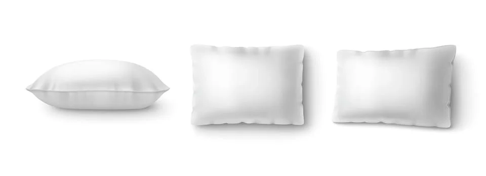 White rectangular bed pillows mockup Stock Illustration