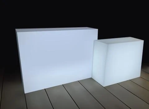 White rectangular boxes on a black background Illustrazione stock