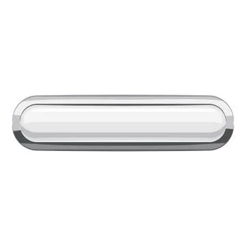 White rectangular button icon, cartoon style Illustrazione stock