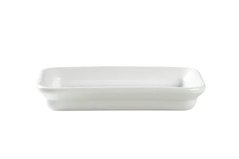 White rectangular ceramic baking dish Stock Photos
