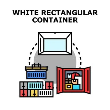 White rectangular container concept for global logistics Stock Illustration