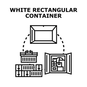 White rectangular container concept for global logistics Stock Illustration