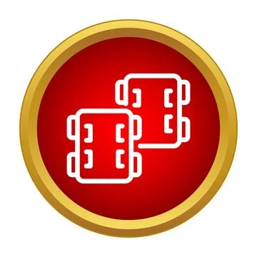 White rectangular machine parts connection technology icon Stock-Illustration