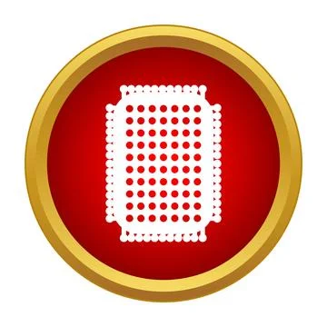 White rectangular mat icon with red dots Stock Illustration