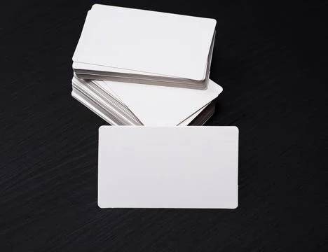White rectangular paper business cards a stack of white rectangular paper ... Stock Photos