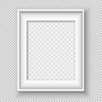 White rectangular paper or plastic frame with soft shadow for text or picture is Stock Illustration