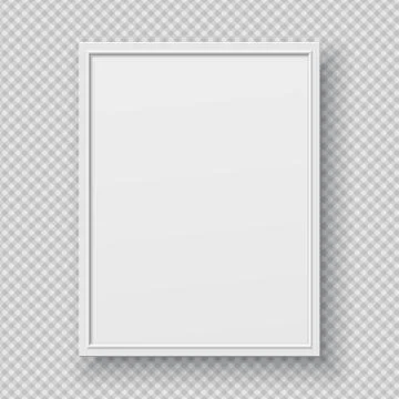 White rectangular paper or plastic frame with soft shadow for text or picture is Stock Illustration